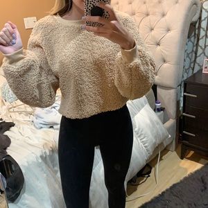 Sherpa/sheep Crewneck Trendy Top